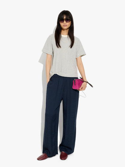 Flowy Jacquard Trousers With An Elastic Waist