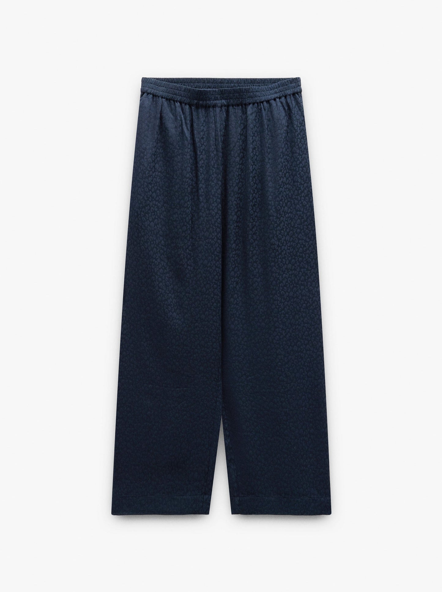 Flowy Jacquard Trousers With An Elastic Waist