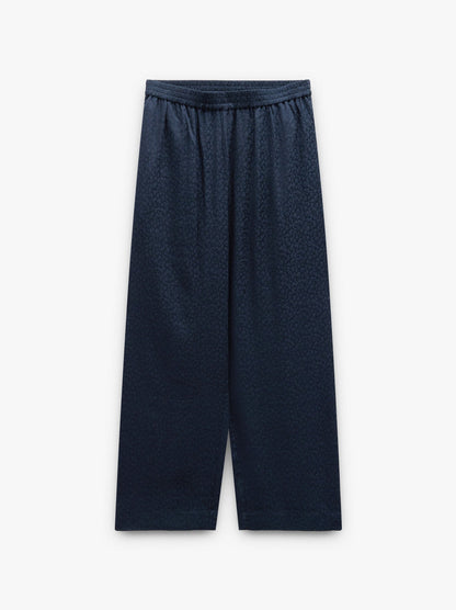 Flowy Jacquard Trousers With An Elastic Waist