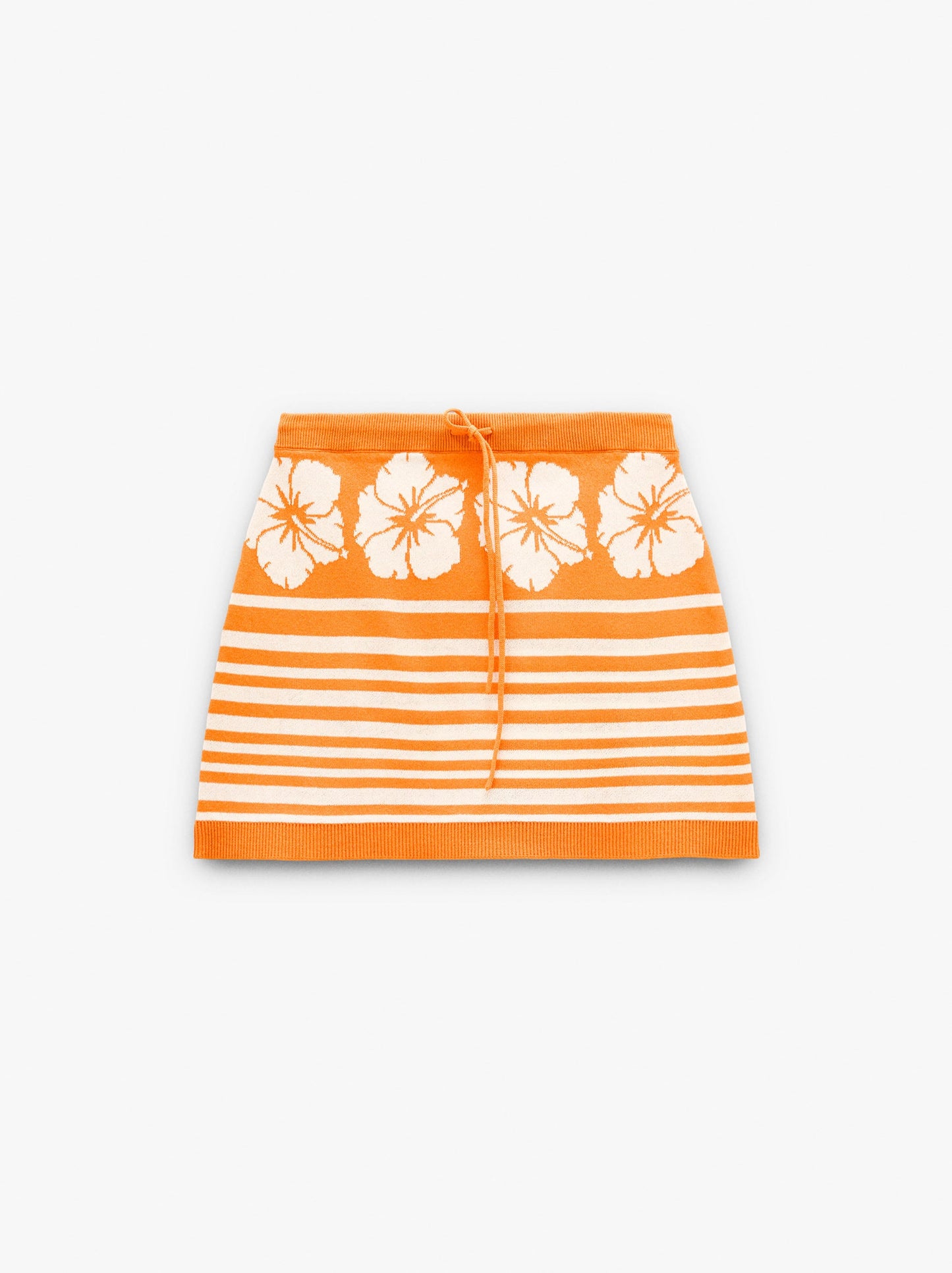 Short Skirt Of Printed Floral Knit