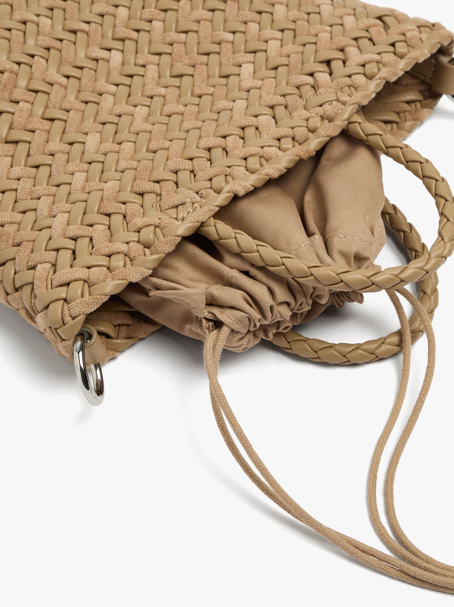 Tote Bag With Braided Detail And Removable Pouch