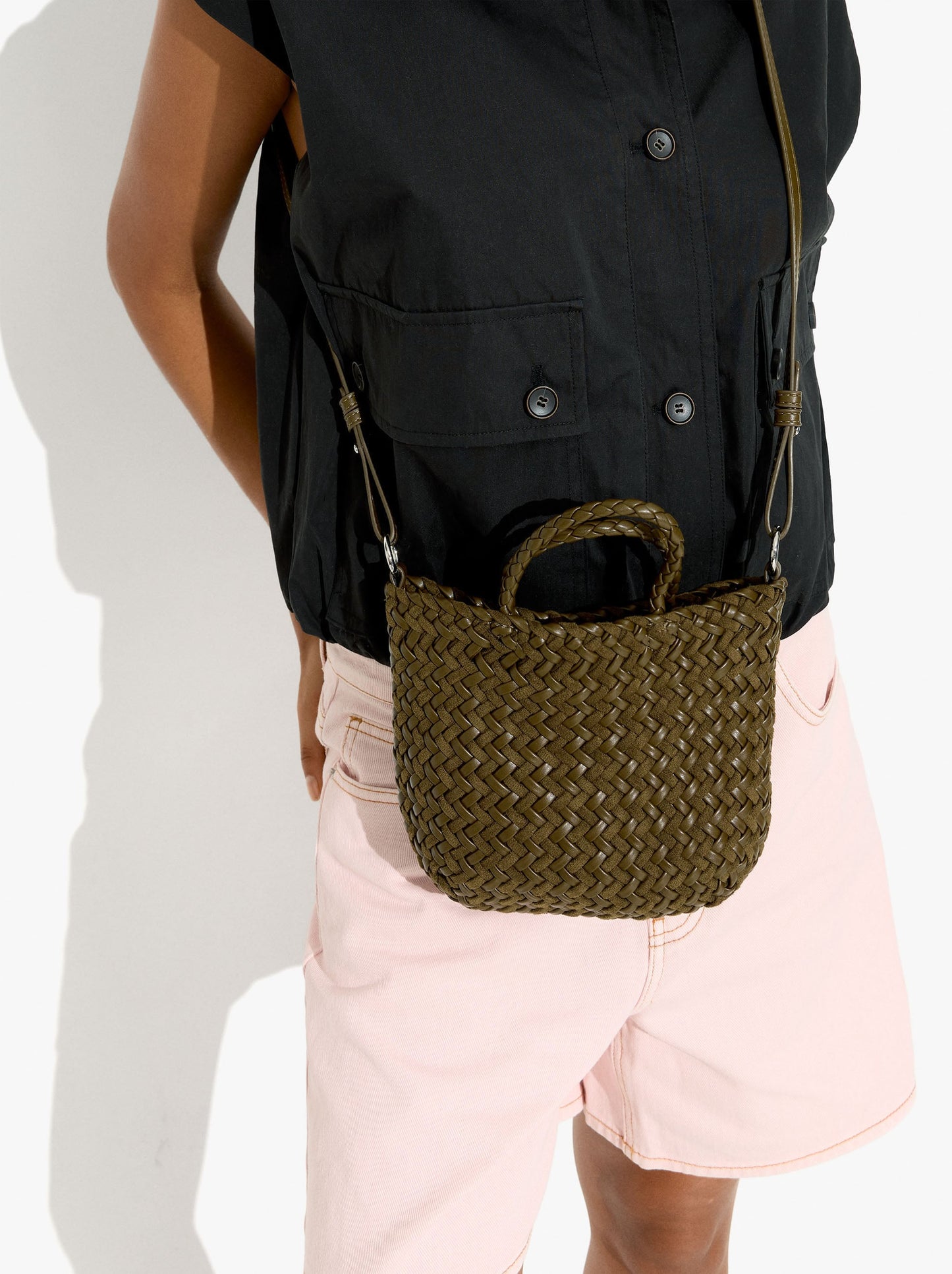 Tote Bag With Braided Detail And Removable Pouch