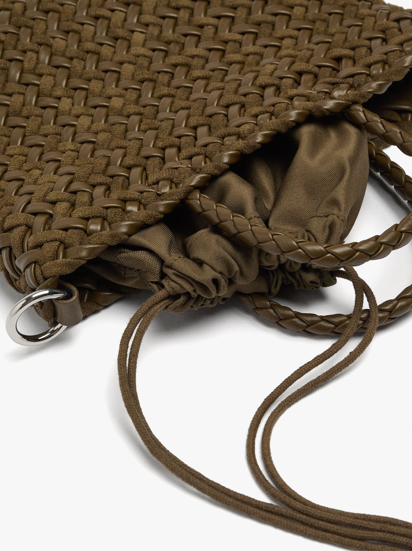 Tote Bag With Braided Detail And Removable Pouch