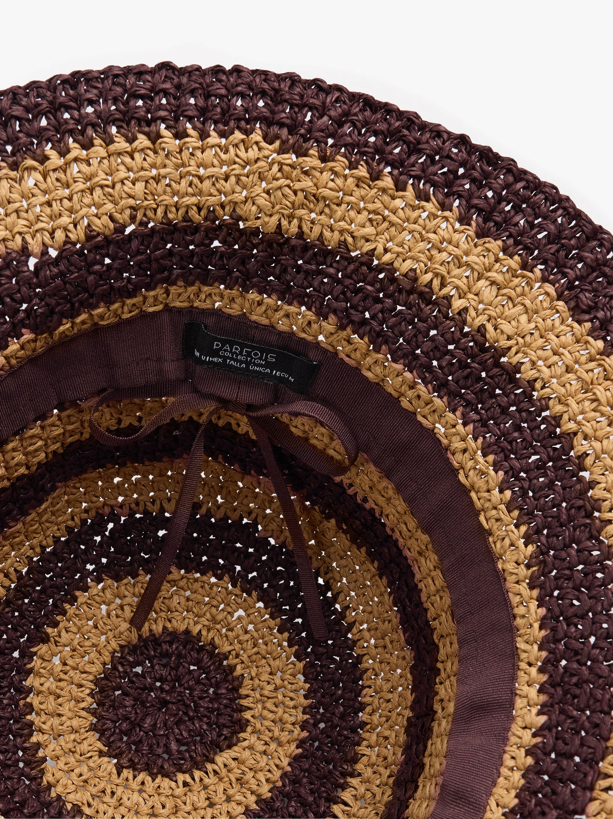 Bucket Hat With Paper Straw Effect And Stripes