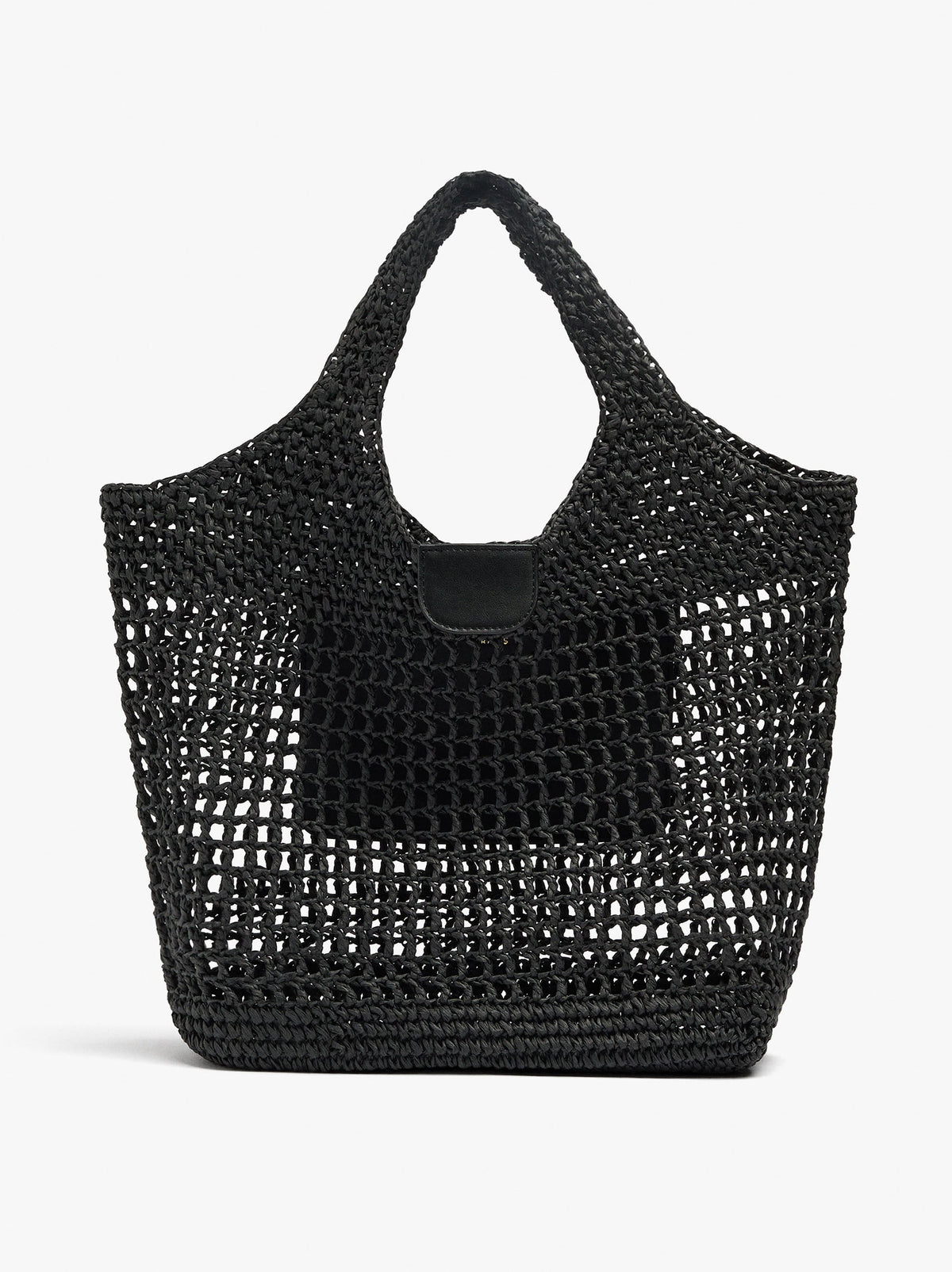 Shopper Bag In Mesh With Paper Straw Effect