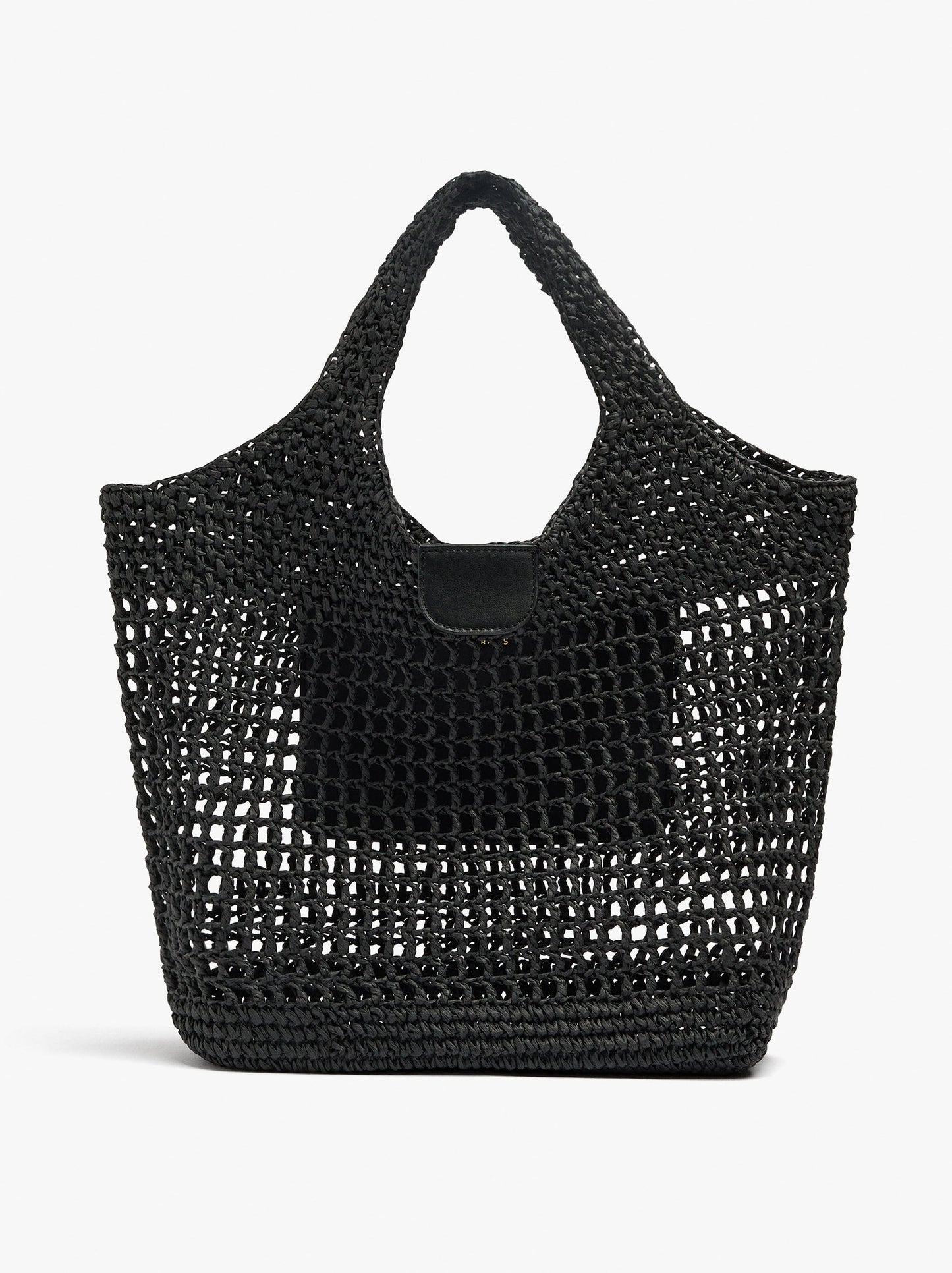 Shopper Bag In Mesh With Paper Straw Effect
