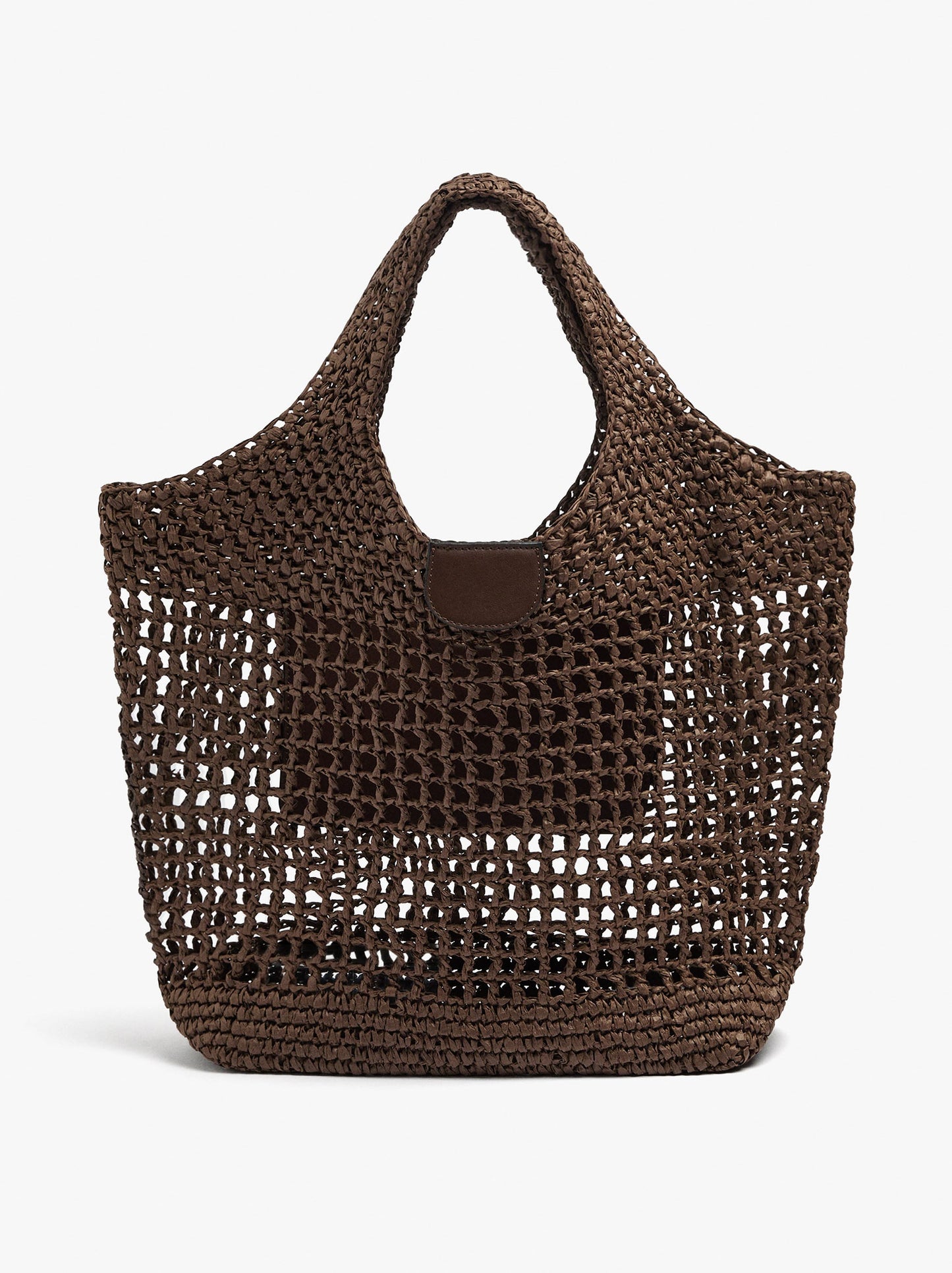 Shopper Bag In Mesh With Paper Straw Effect