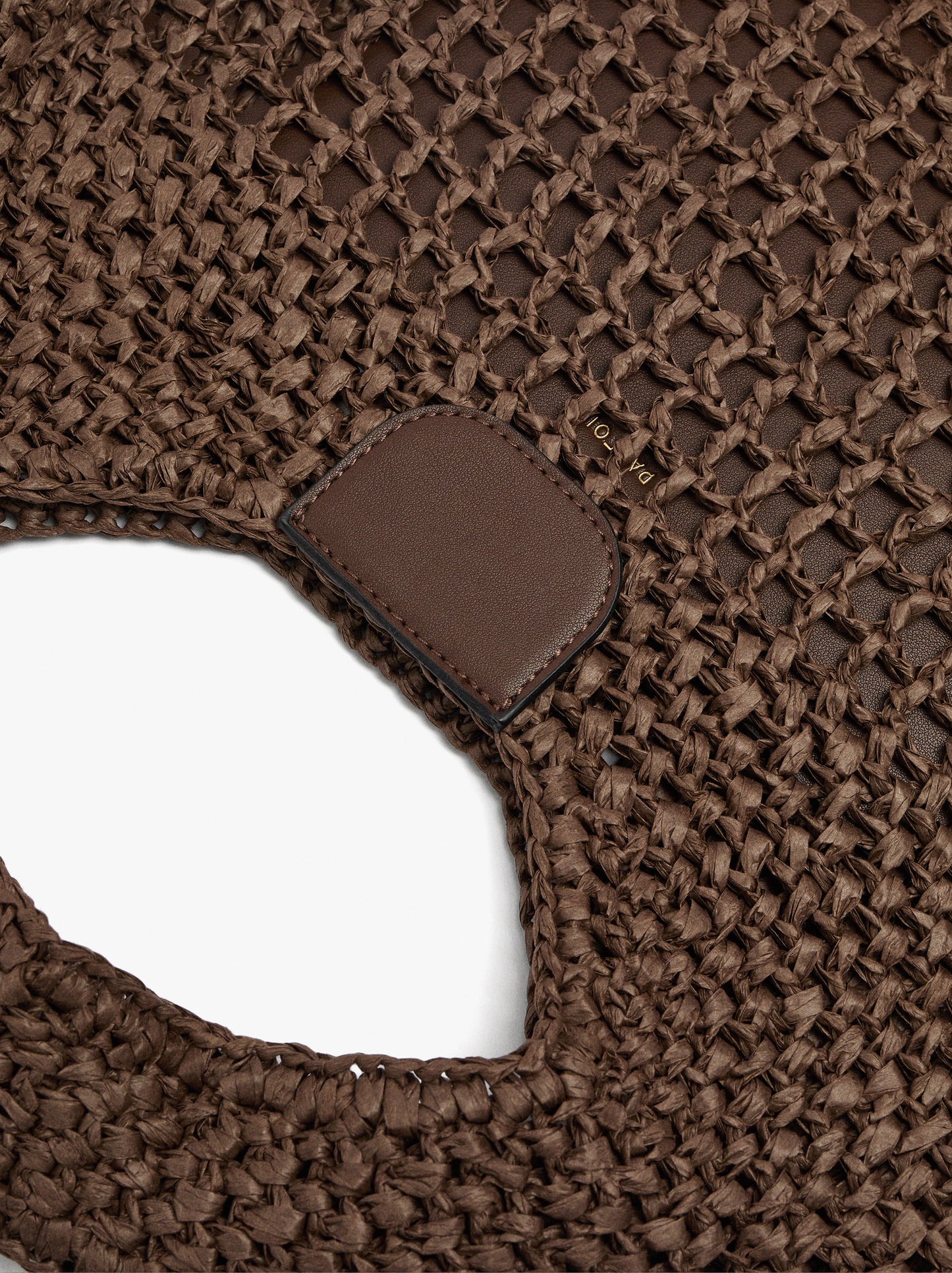 Shopper Bag In Mesh With Paper Straw Effect