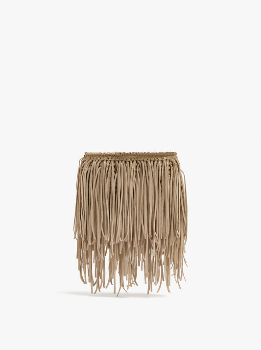Envelope Handbag With Fringes Leather-Effect