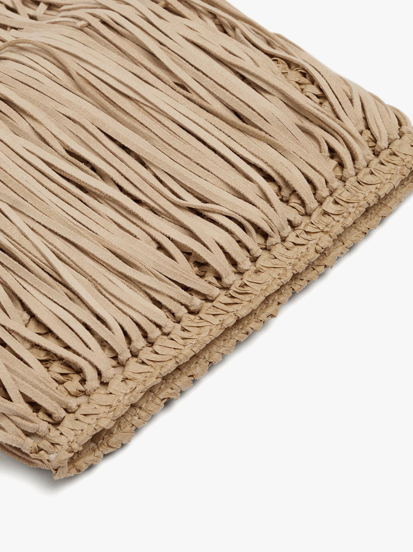 Envelope Handbag With Fringes Leather-Effect
