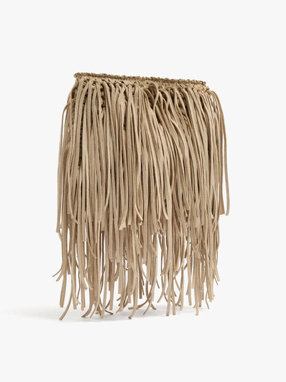 Envelope Handbag With Fringes Leather-Effect