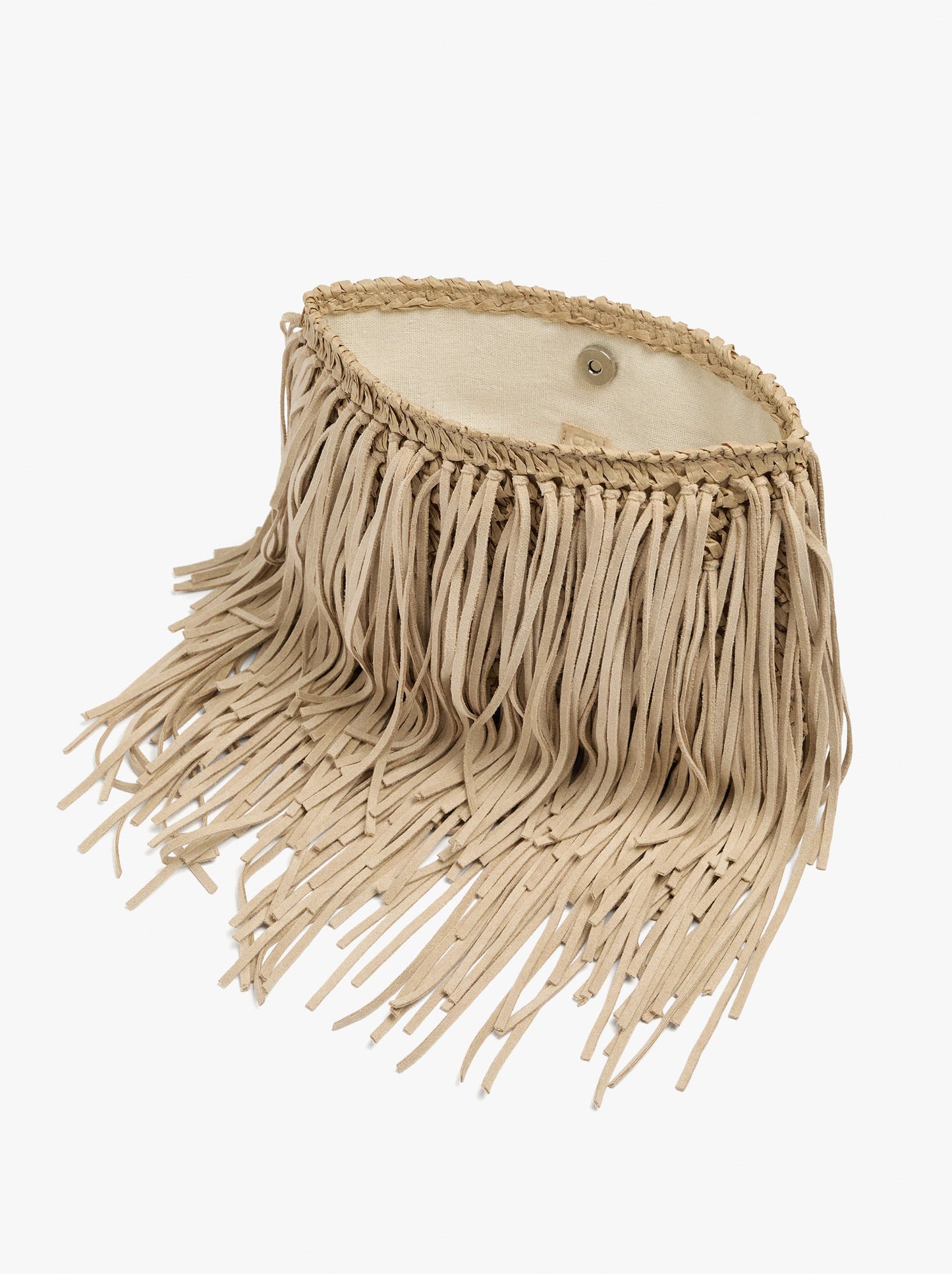 Envelope Handbag With Fringes Leather-Effect