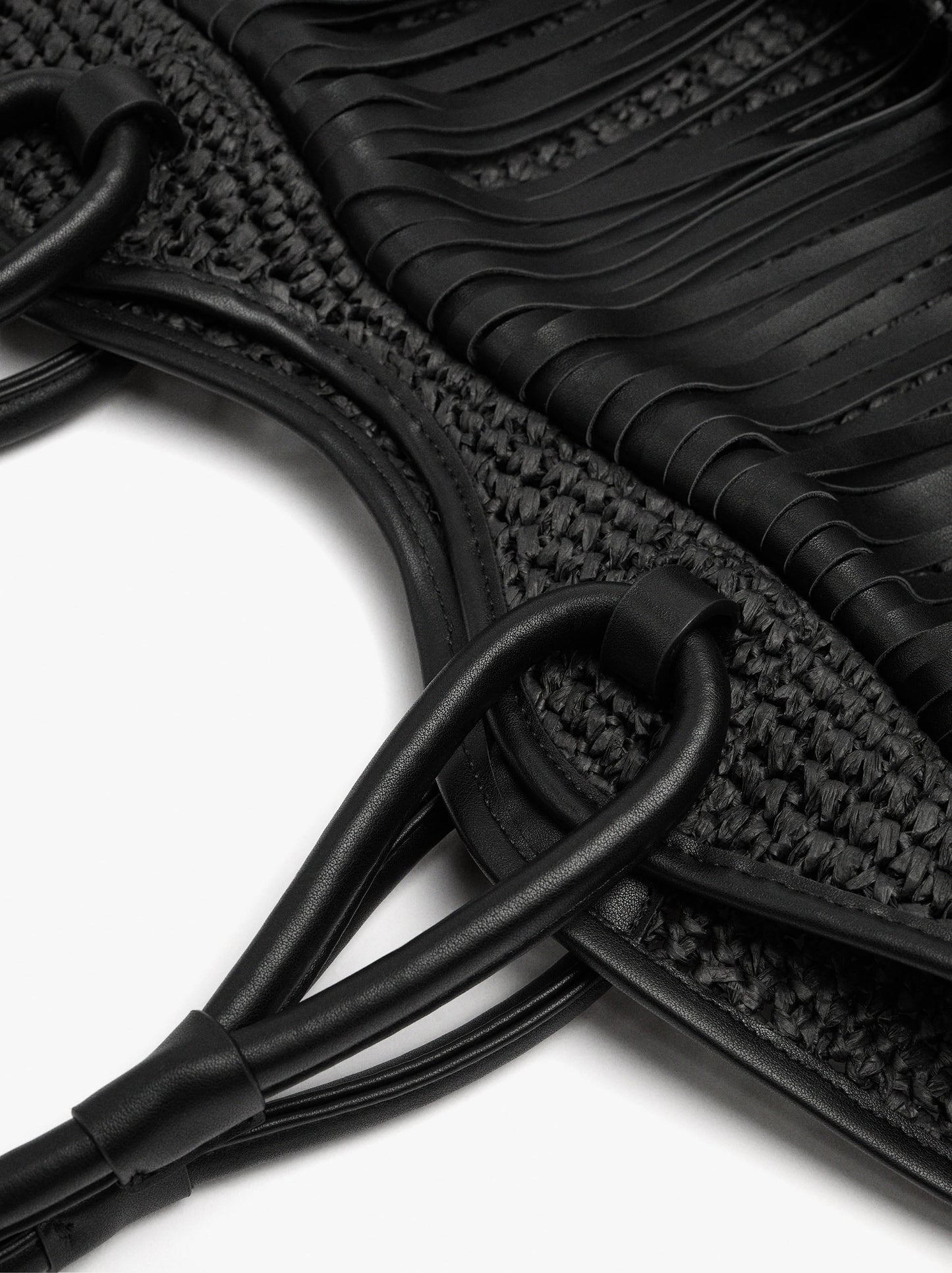 Shopper Bag With Leather-Effect Fringes