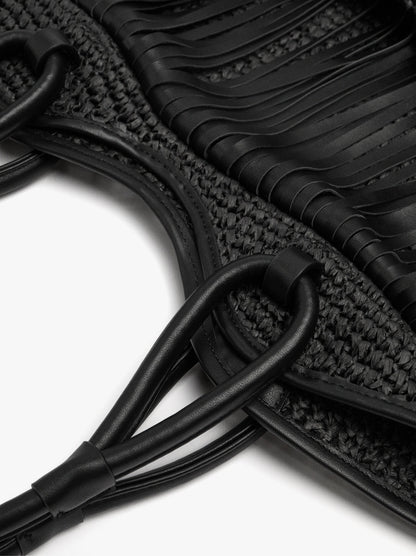 Shopper Bag With Leather-Effect Fringes