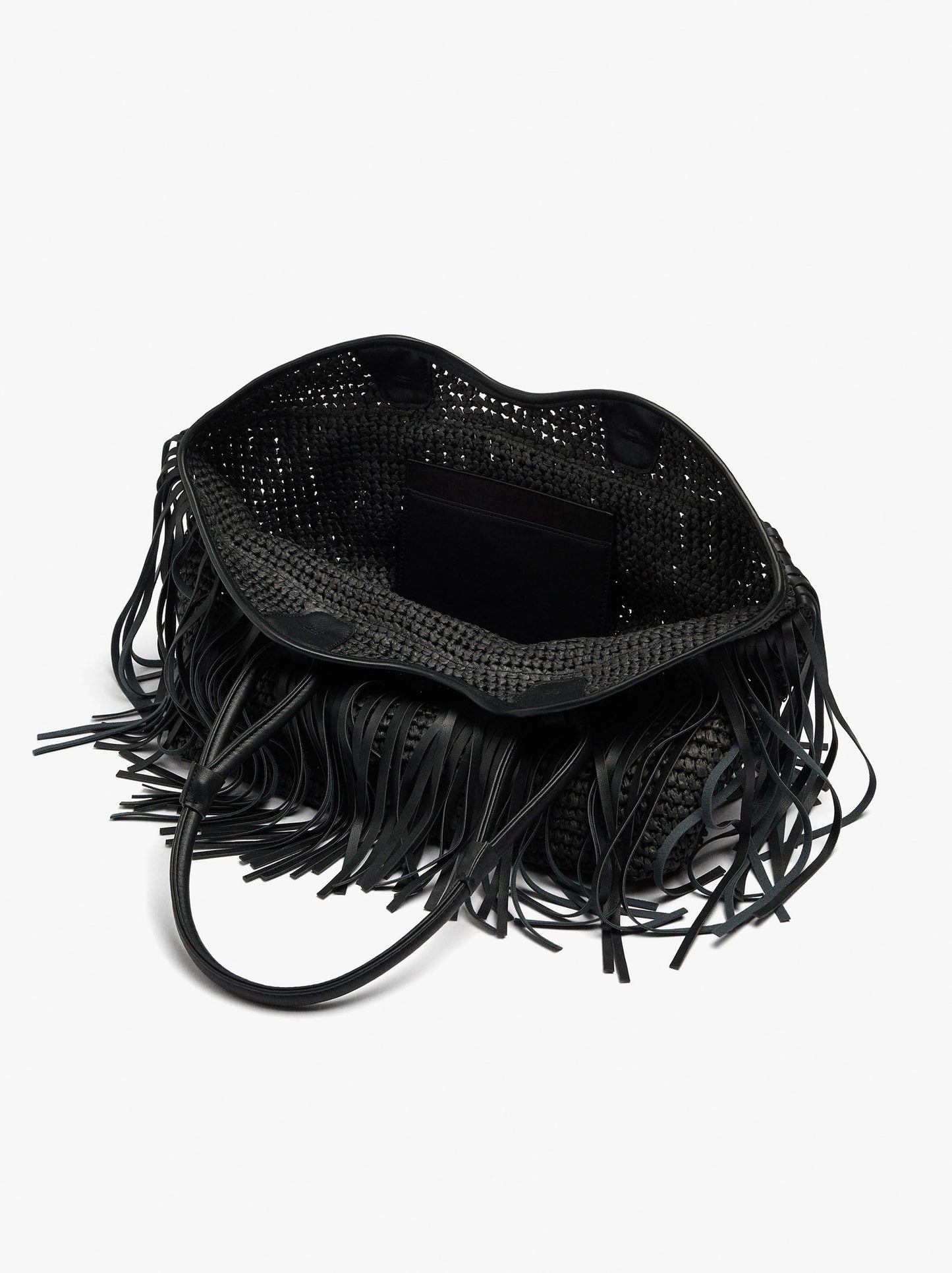 Shopper Bag With Leather-Effect Fringes