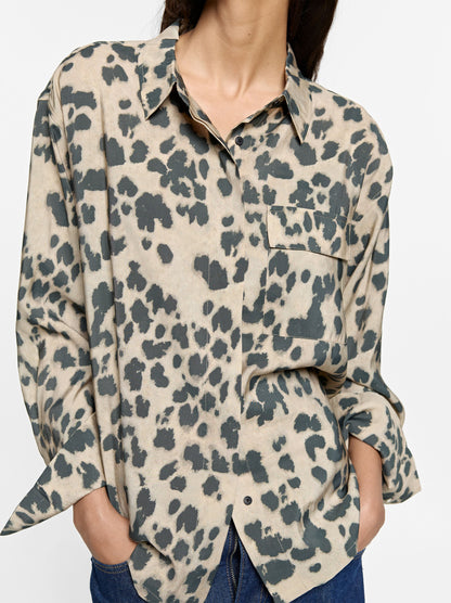 Printed Animal Print Shirt With Pocket