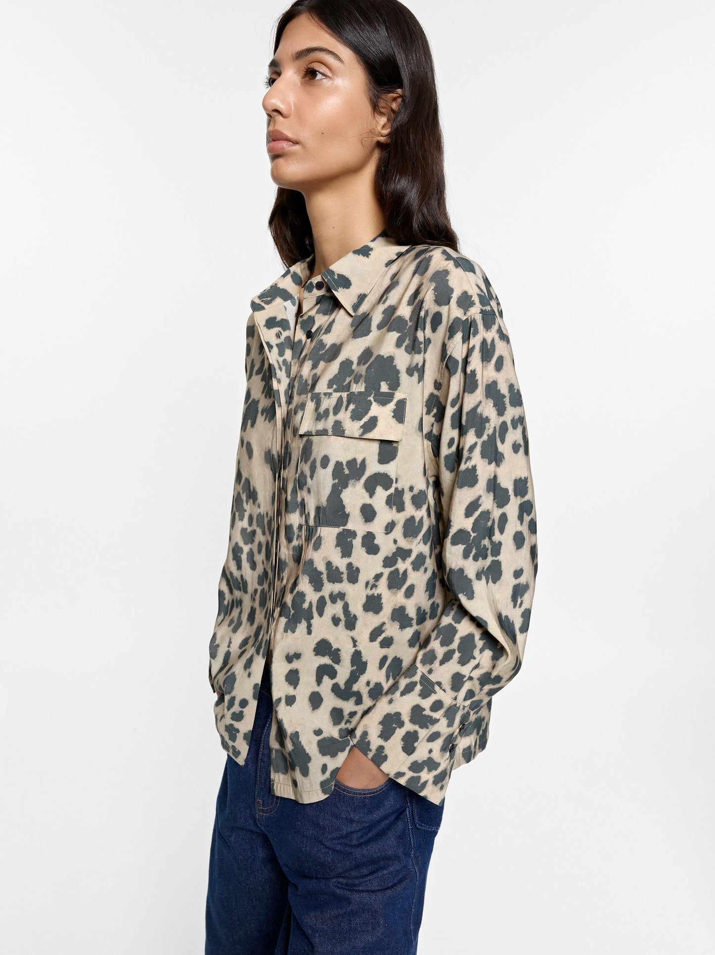 Printed Animal Print Shirt With Pocket