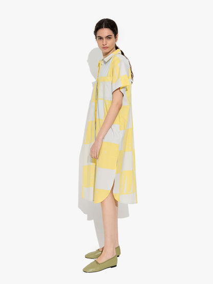 Shirt Dress With Squares 100% Cotton