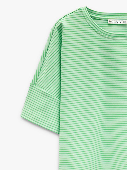 Cotton T-Shirt With Stripes