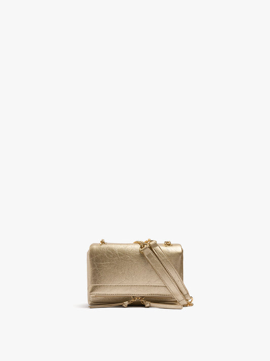 Metallic Shoulder Bag With Flap