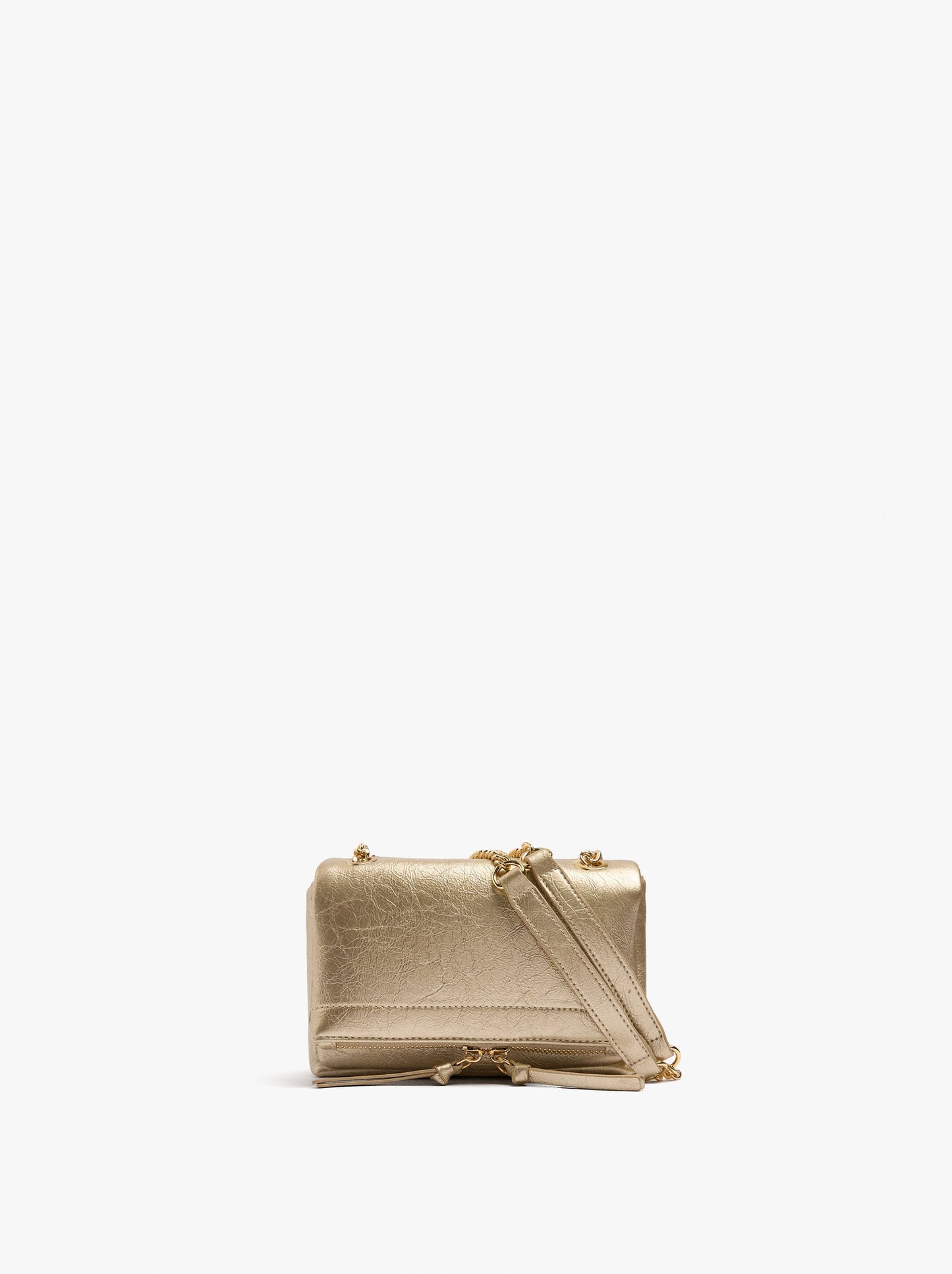 Metallic Shoulder Bag With Flap