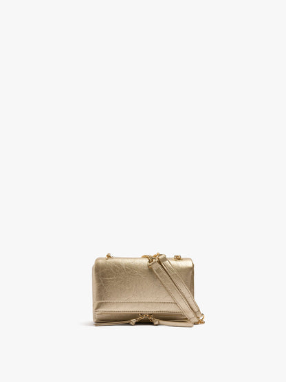 Metallic Shoulder Bag With Flap
