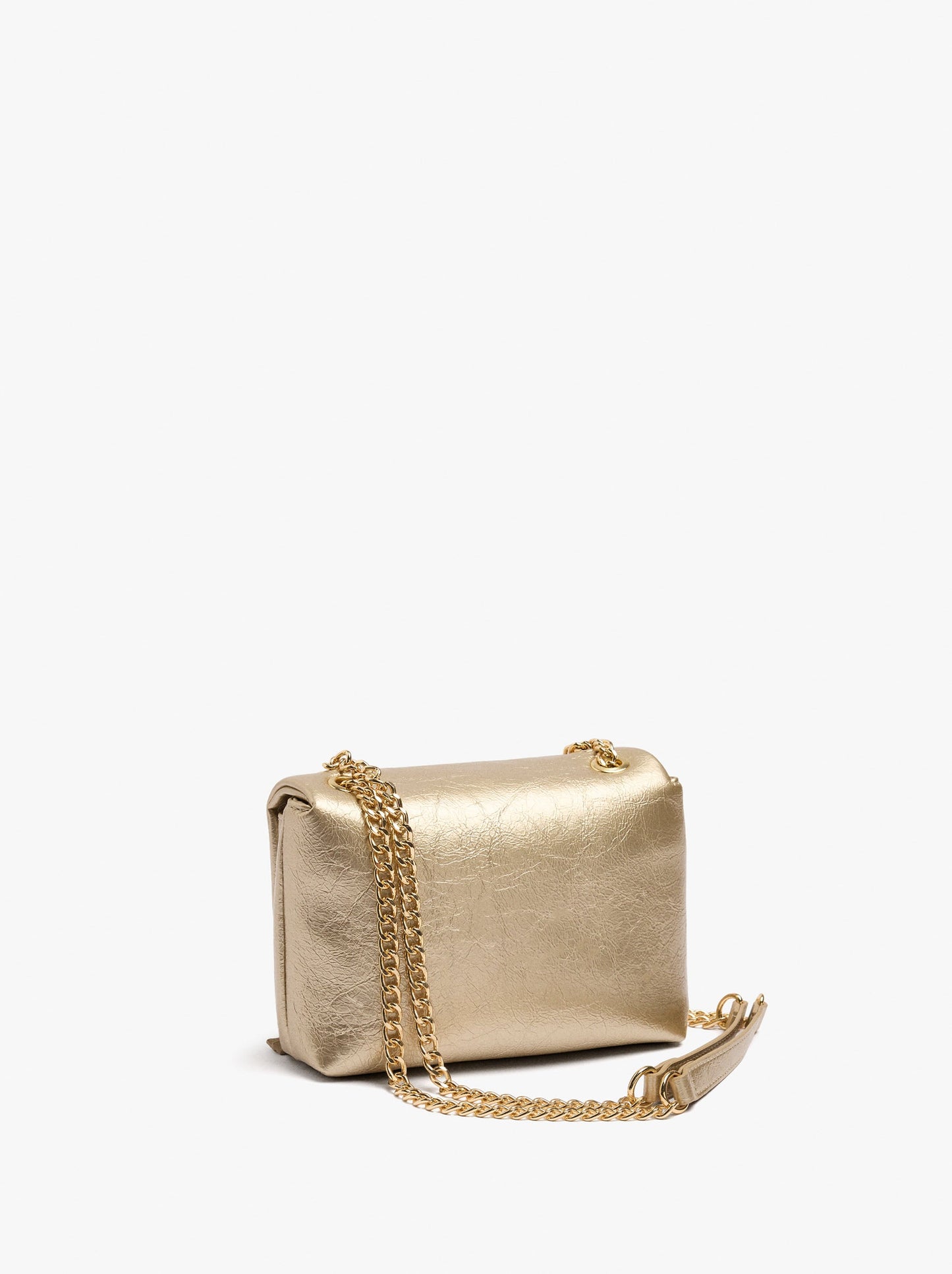 Metallic Shoulder Bag With Flap