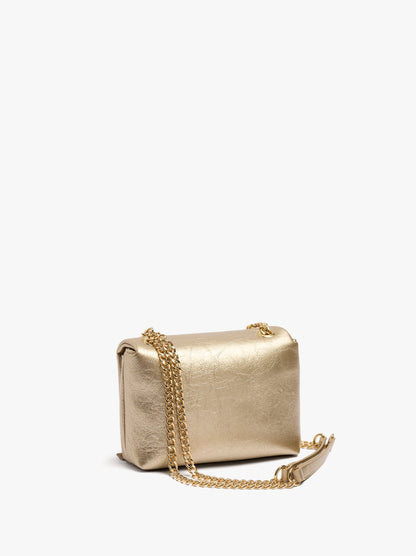 Metallic Shoulder Bag With Flap