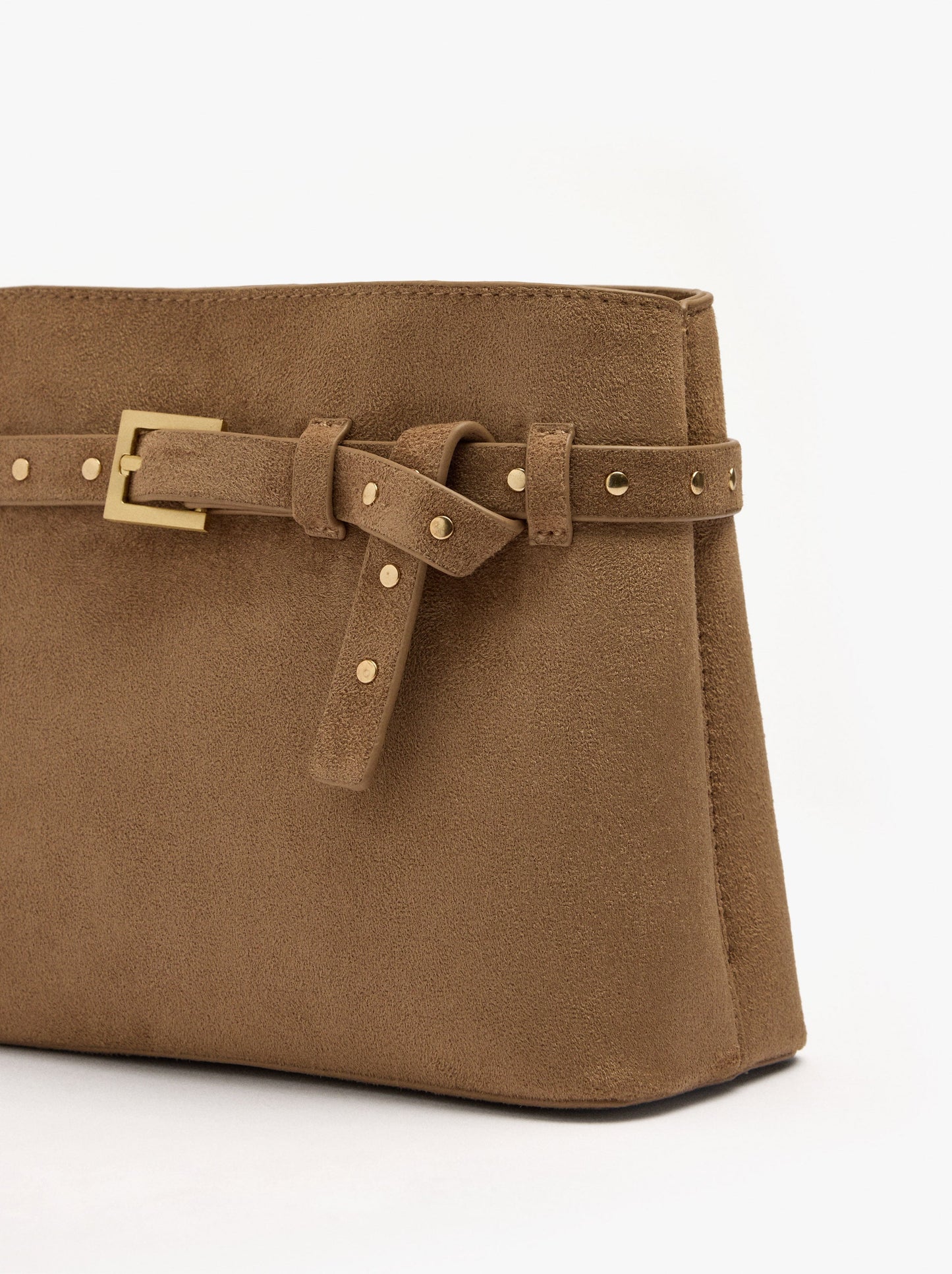 Leather-Effect Bucket Bag With Belt Detail
