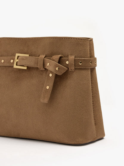 Leather-Effect Bucket Bag With Belt Detail