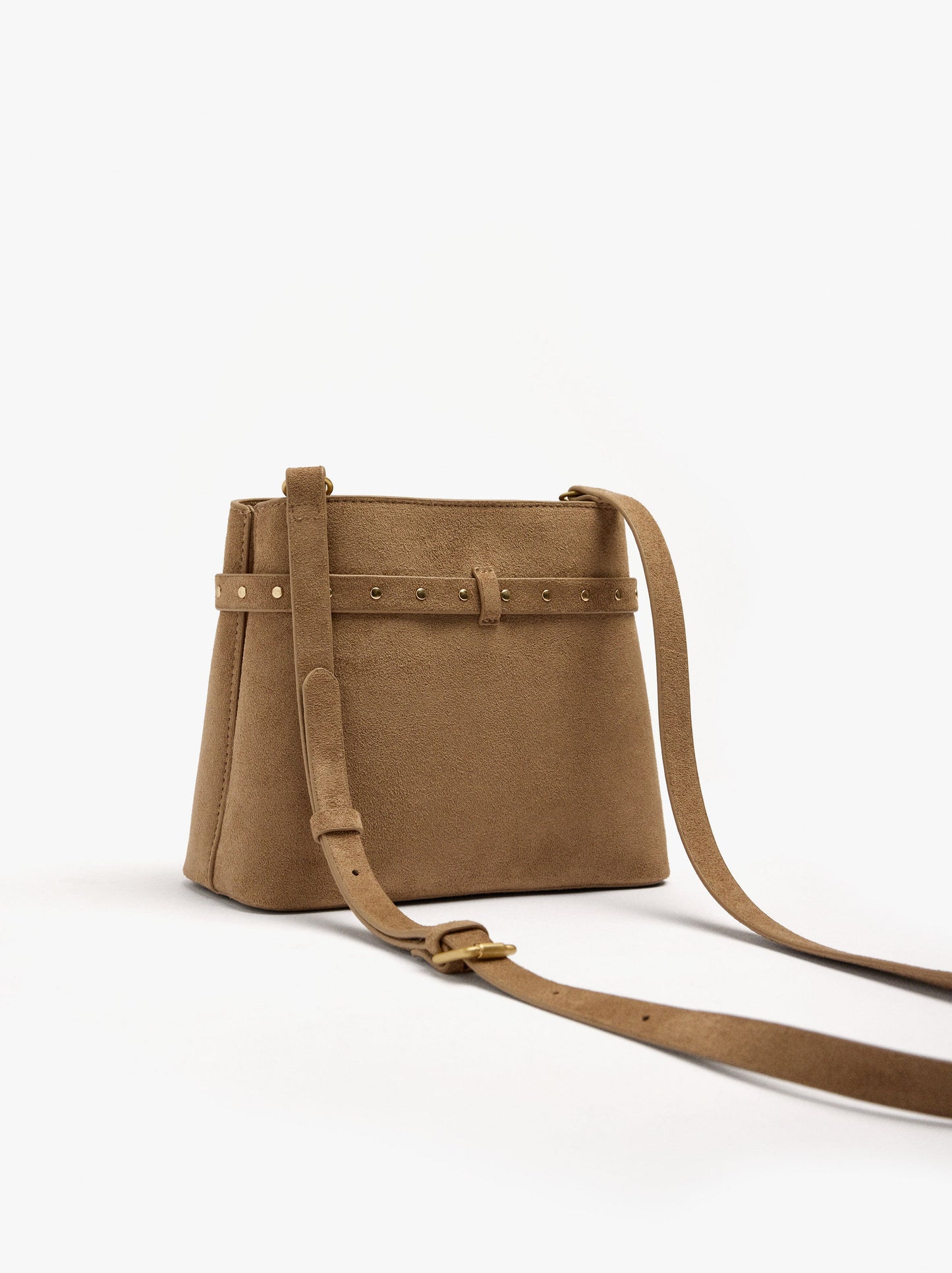 Leather-Effect Bucket Bag With Belt Detail