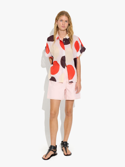 Printed Short-Sleeve Shirt With 100% Cotton