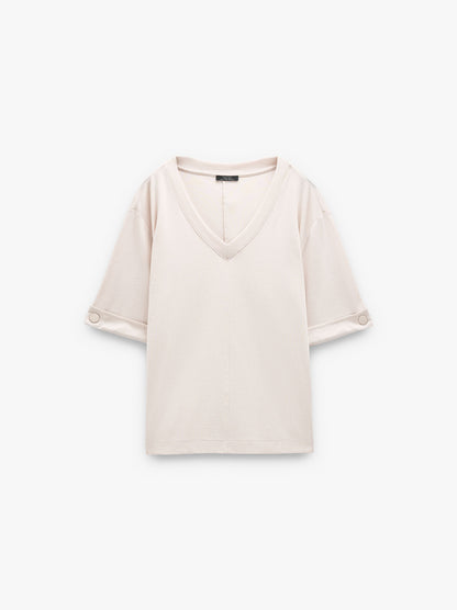 T-Shirt With V-Neck