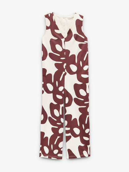 Printed Jumpsuit With 100% Cotton