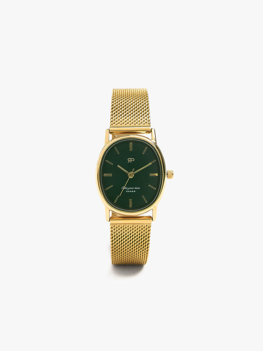 Oval Watch With Stainless Steel Metal Mesh