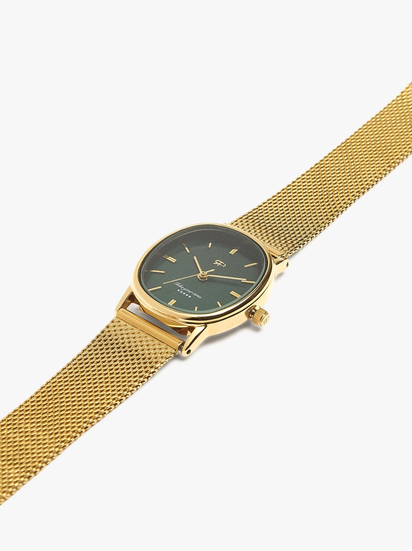 Oval Watch With Stainless Steel Metal Mesh
