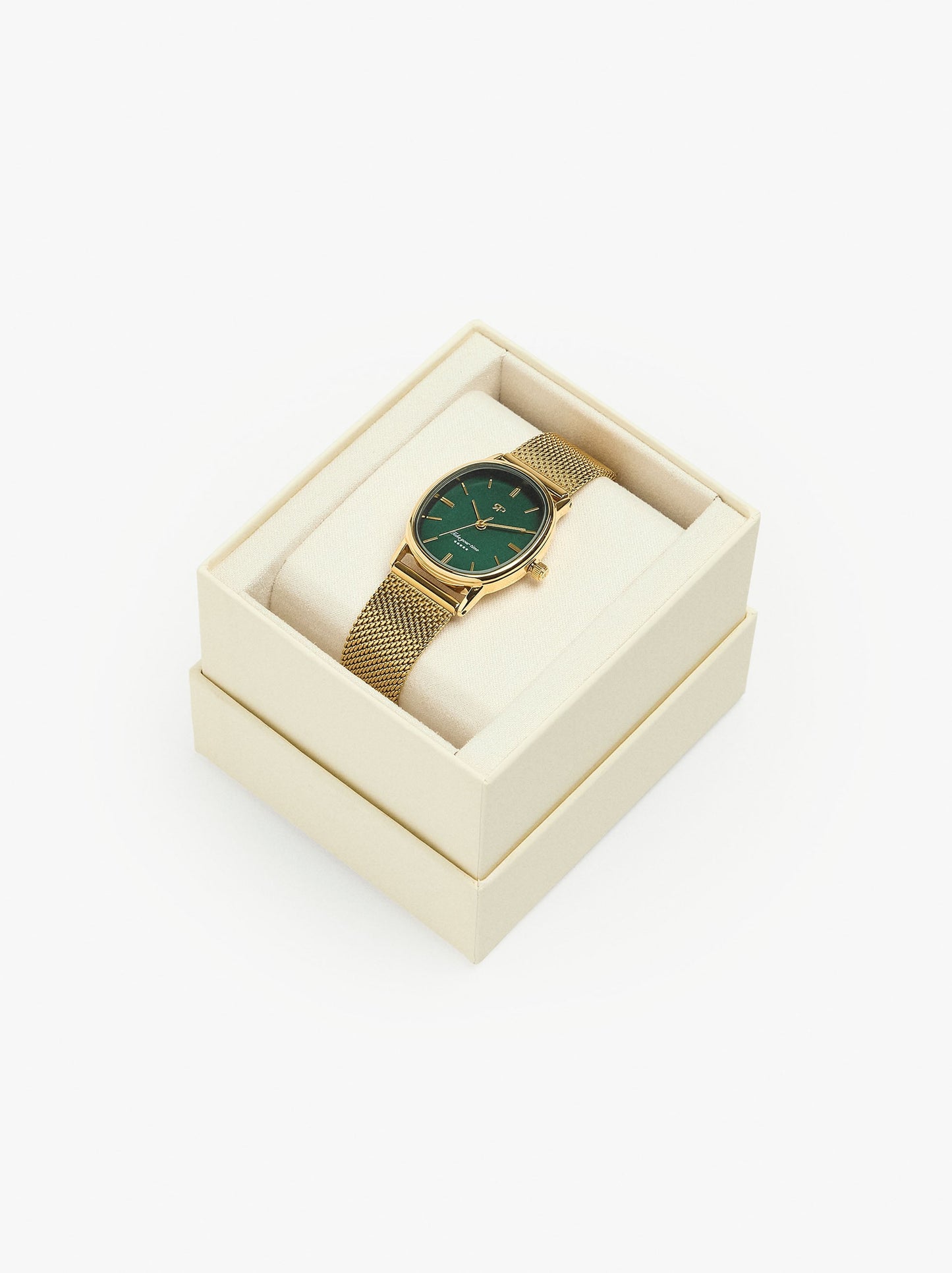 Oval Watch With Stainless Steel Metal Mesh