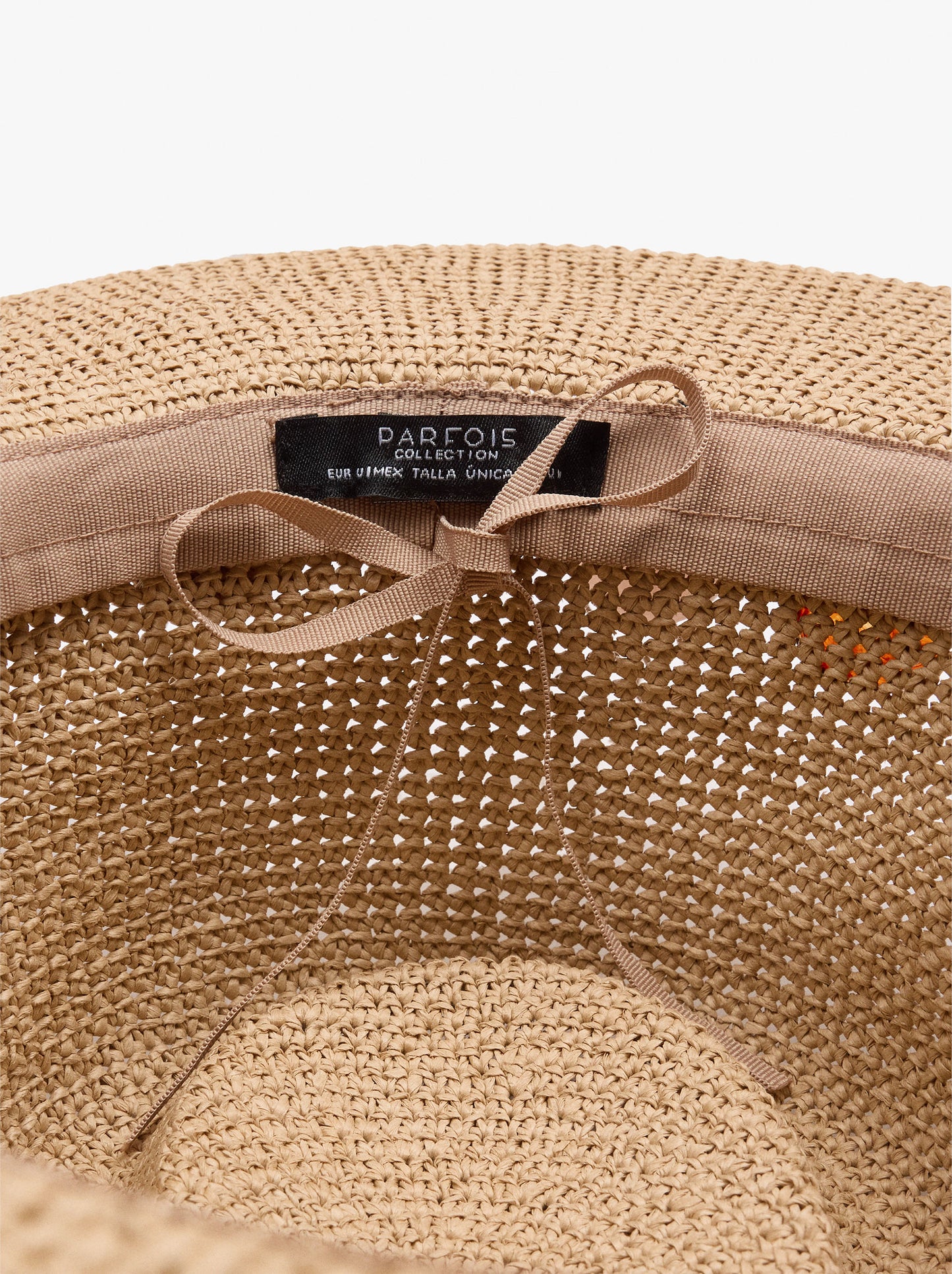 Raffia-Effect Hat With Round Coloured Details