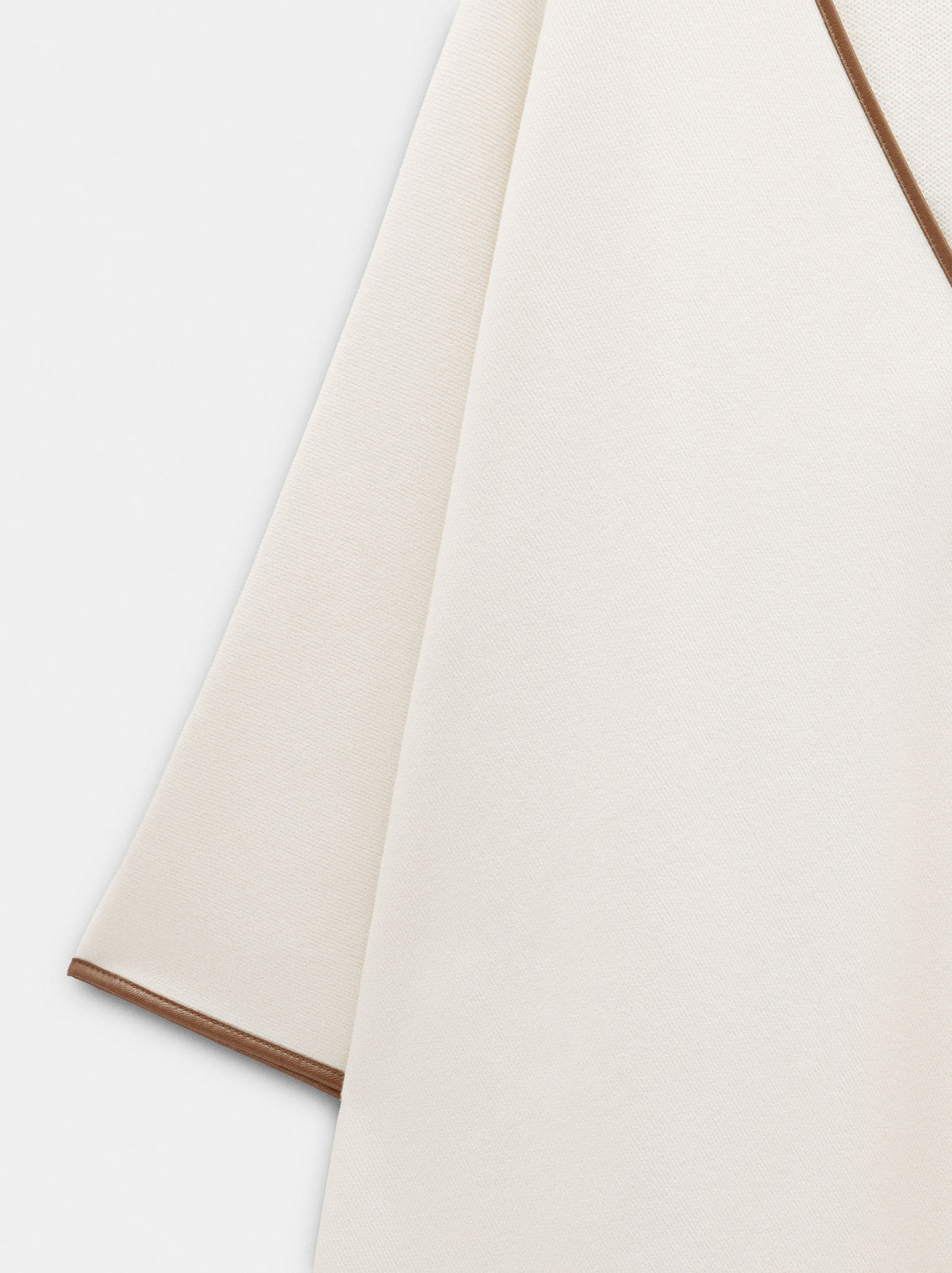 Knit Poncho With Leather-Effect Details