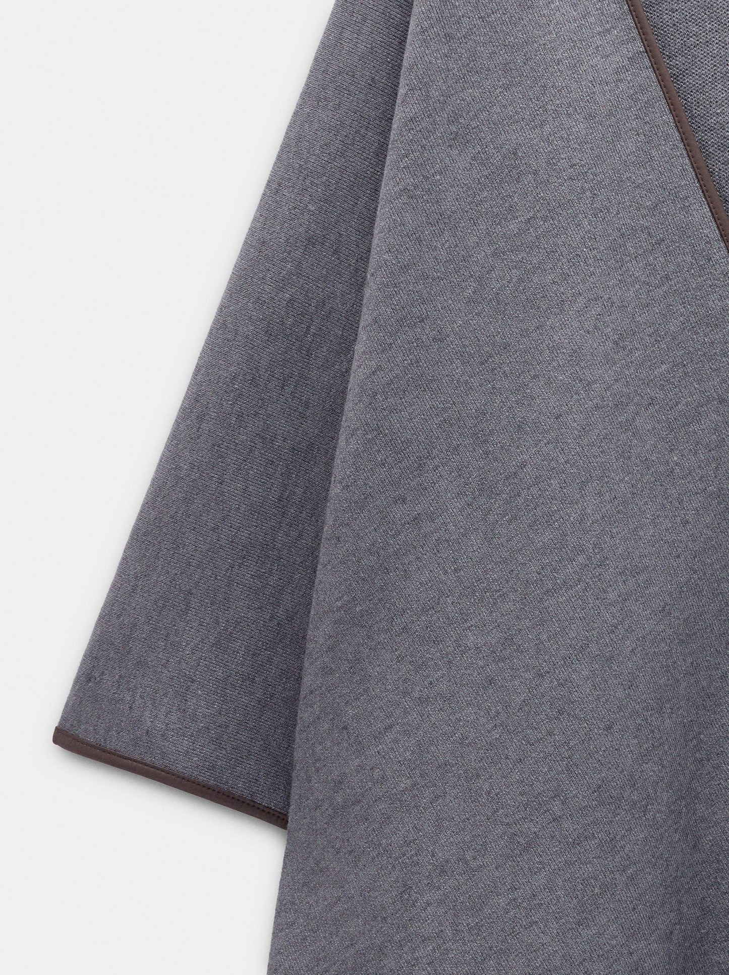 Knit Poncho With Leather-Effect Details