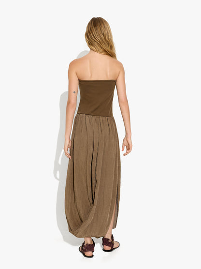 Long Strapless Balloon Dress