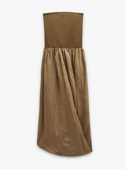 Long Strapless Balloon Dress