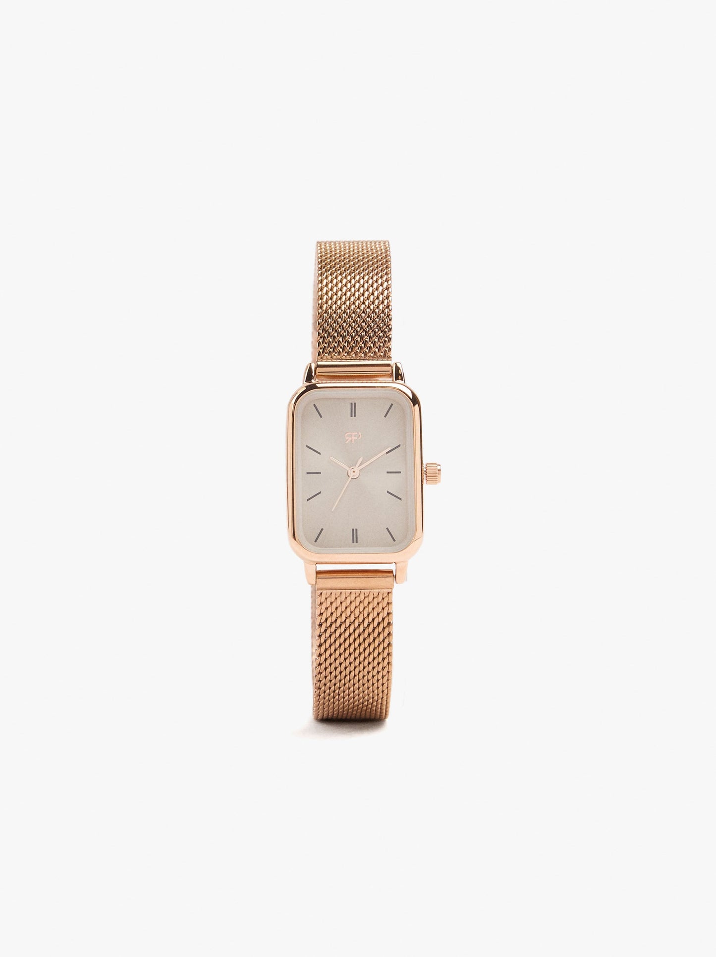 Rectangular Watch With Stainless Steel Metal Mesh