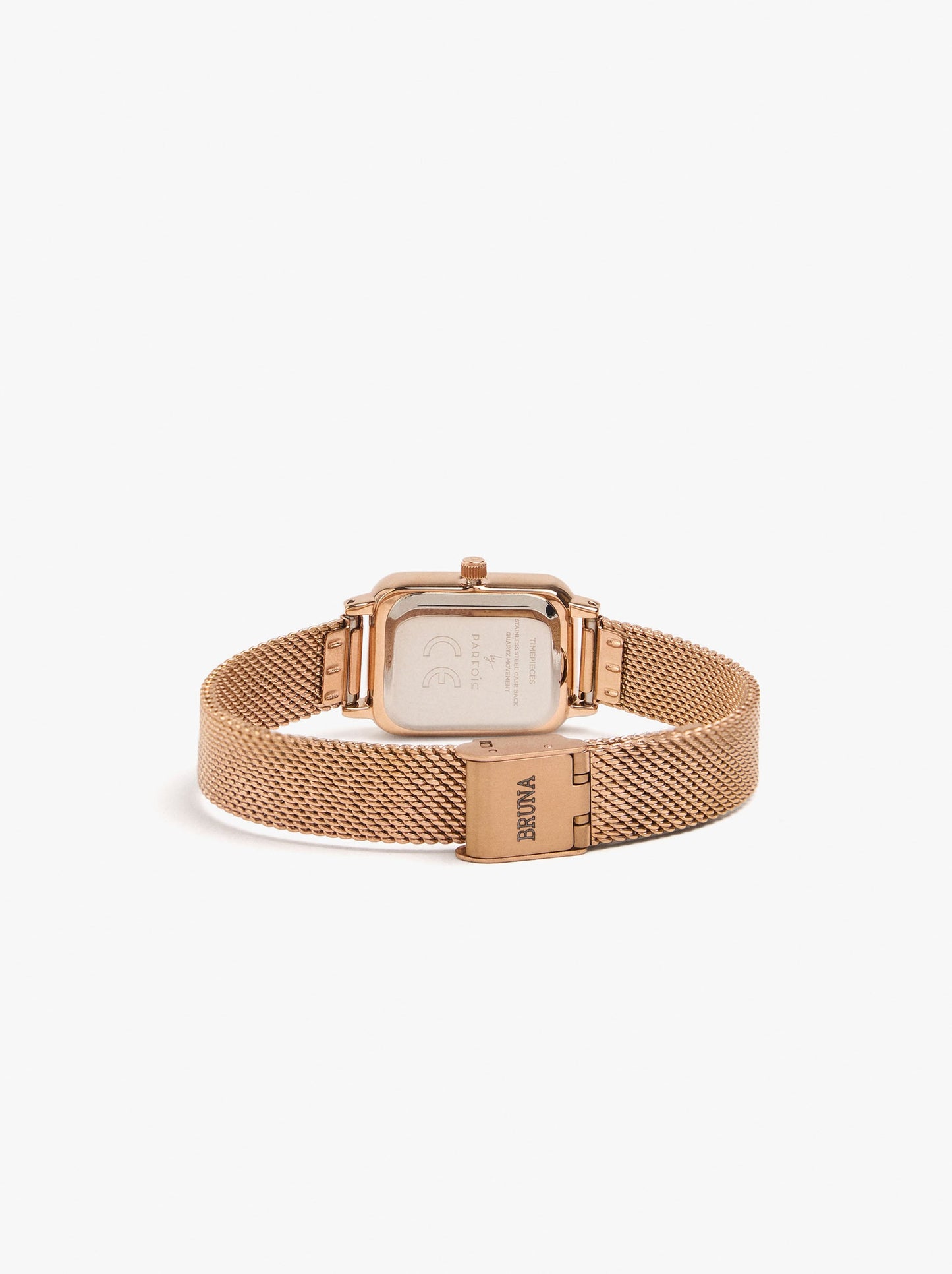 Rectangular Watch With Stainless Steel Metal Mesh