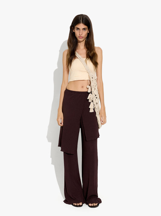 Trousers With Integrated Asymmetric Skirt