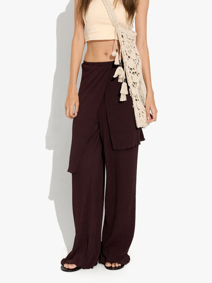 Trousers With Integrated Asymmetric Skirt