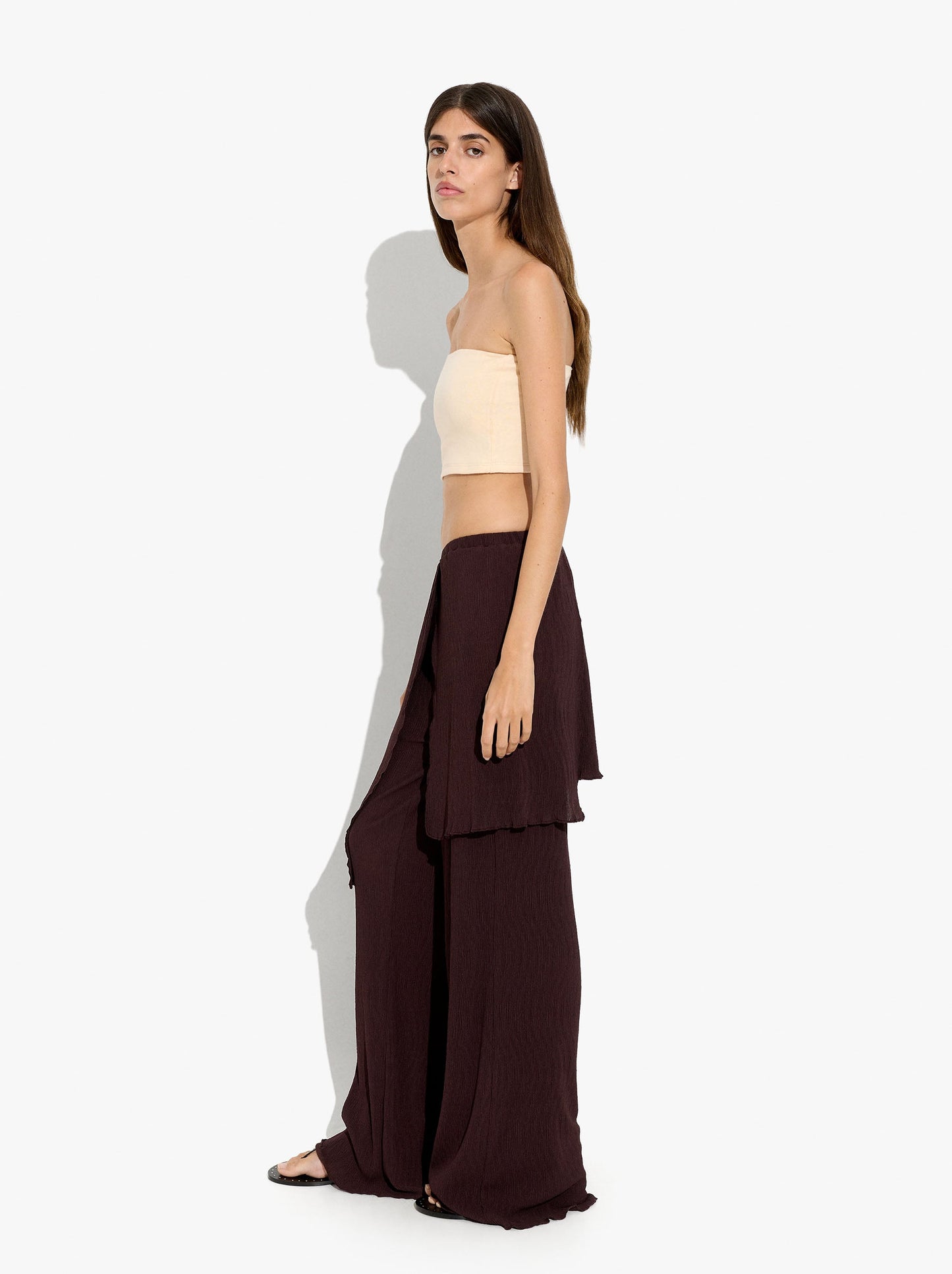 Trousers With Integrated Asymmetric Skirt