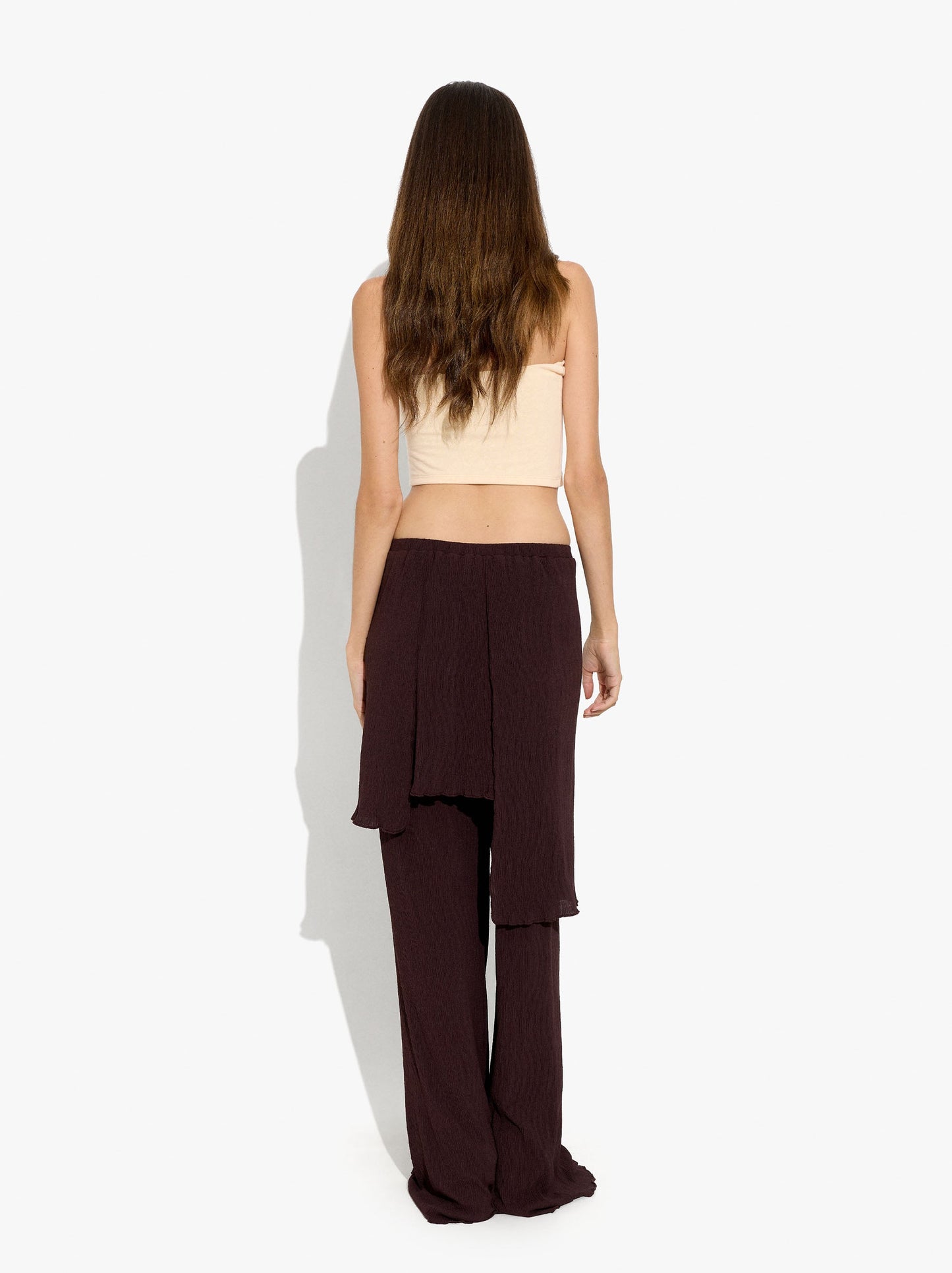 Trousers With Integrated Asymmetric Skirt