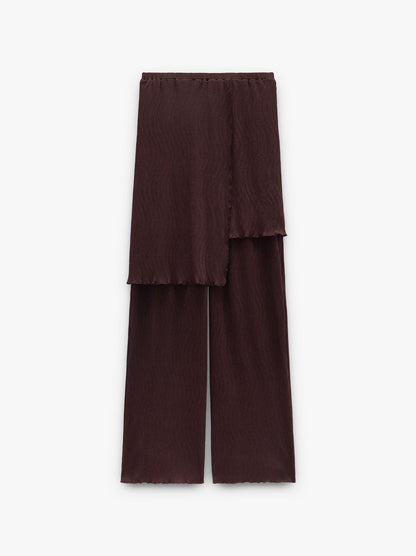 Trousers With Integrated Asymmetric Skirt