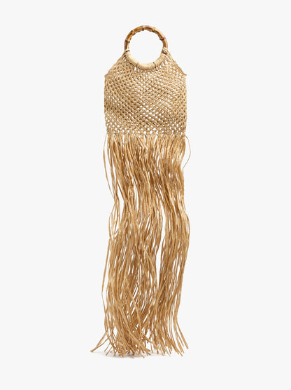 Handbag Paper Straw With Bamboo
